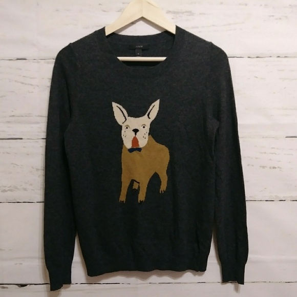 J. Crew Frenchie Bulldog Sweater - Picture 2 of 7